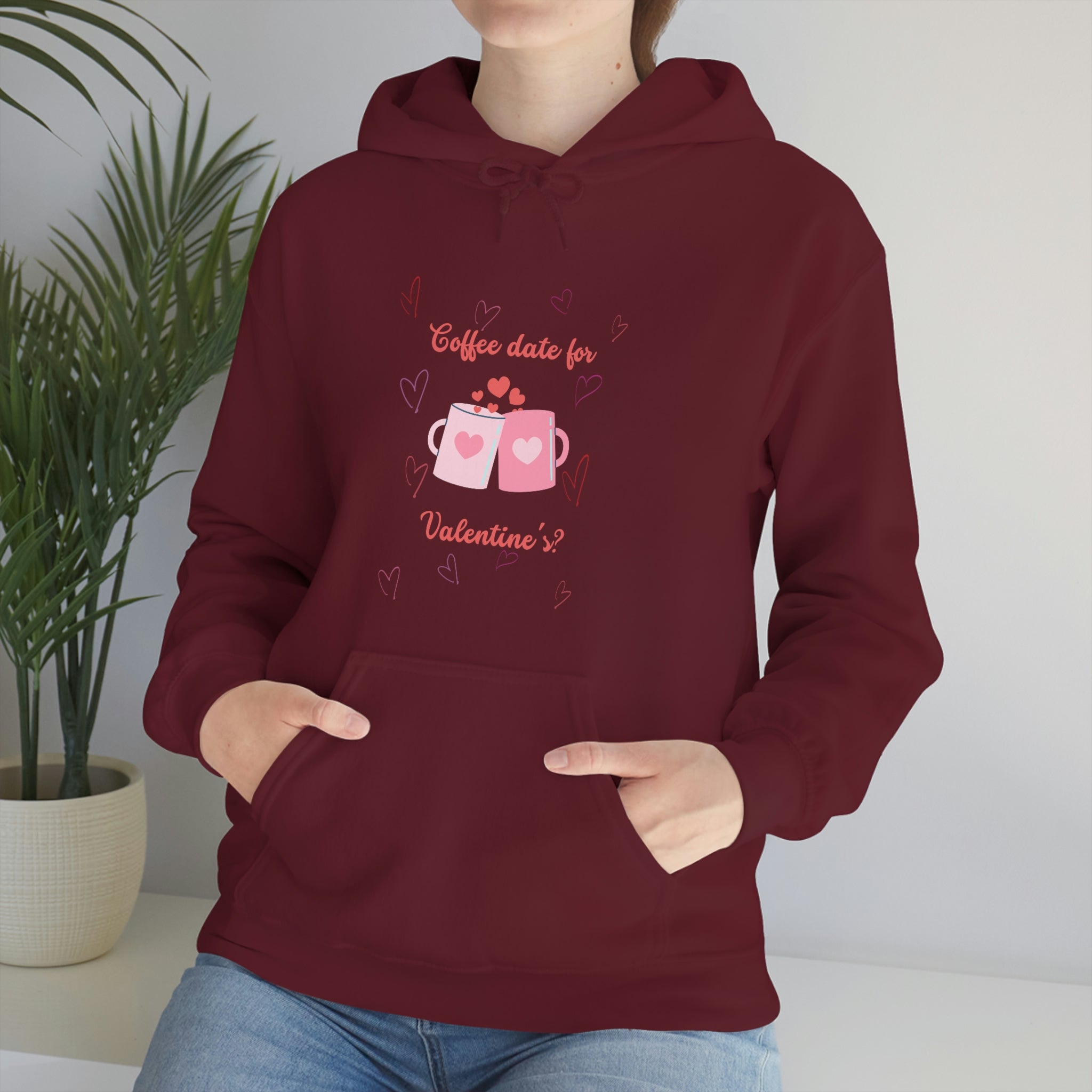 Coffee Date For Valentine's Unisex Heavy Blend™ Hooded Sweatshirt