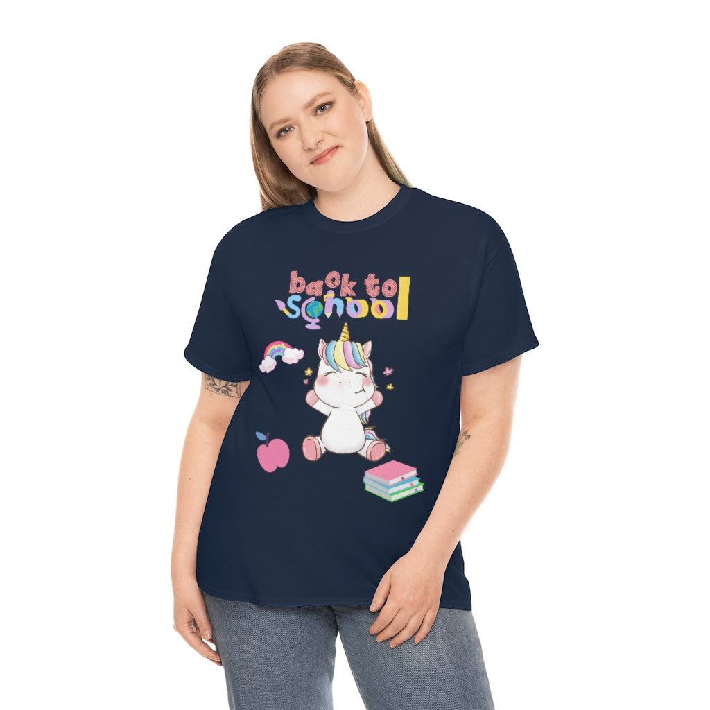 Back to School Unicorn Unisex Heavy Cotton Tee