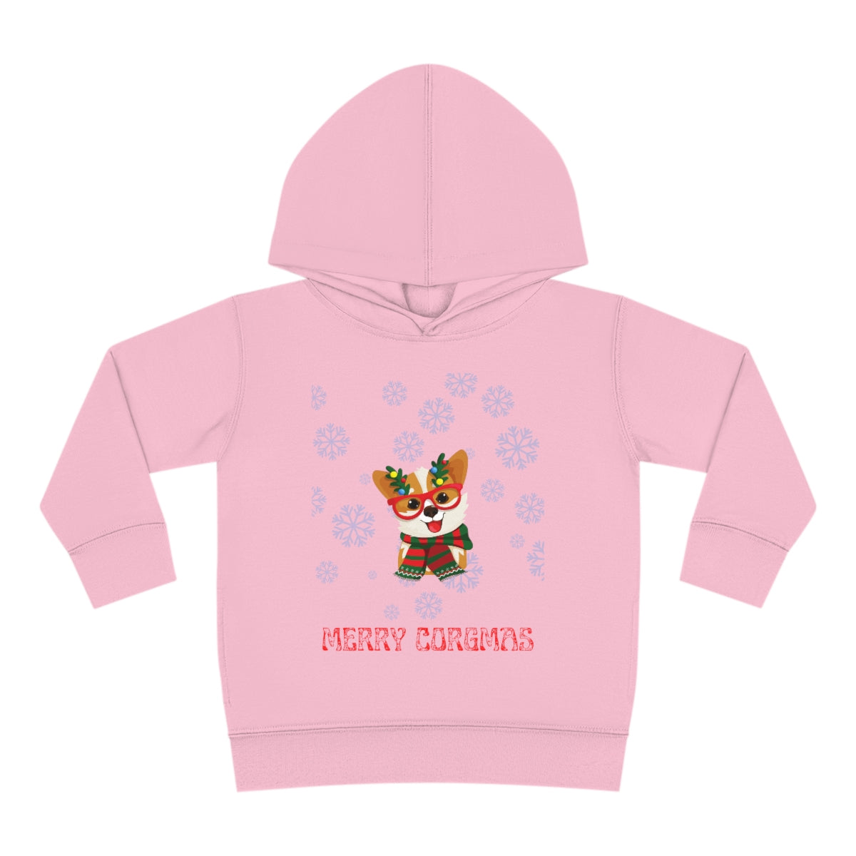 Merry Corgmas Toddler Pullover Fleece Hoodie