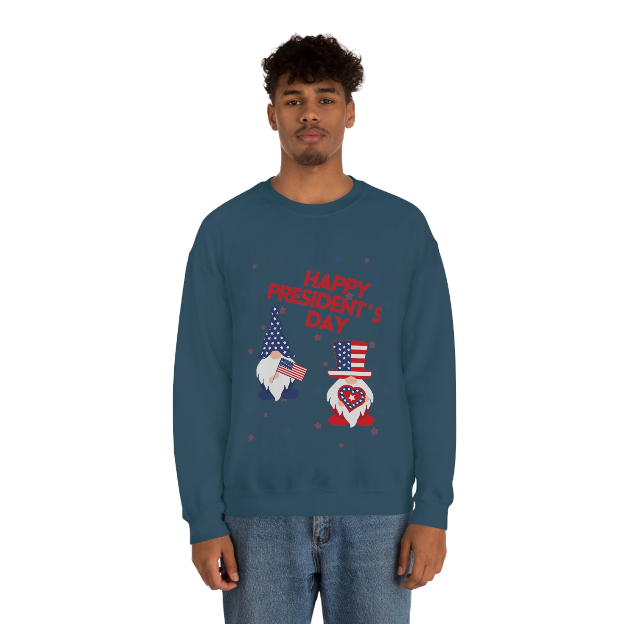 Happy President's Day Gnome Unisex Heavy Blend™ Crewneck Sweatshirt