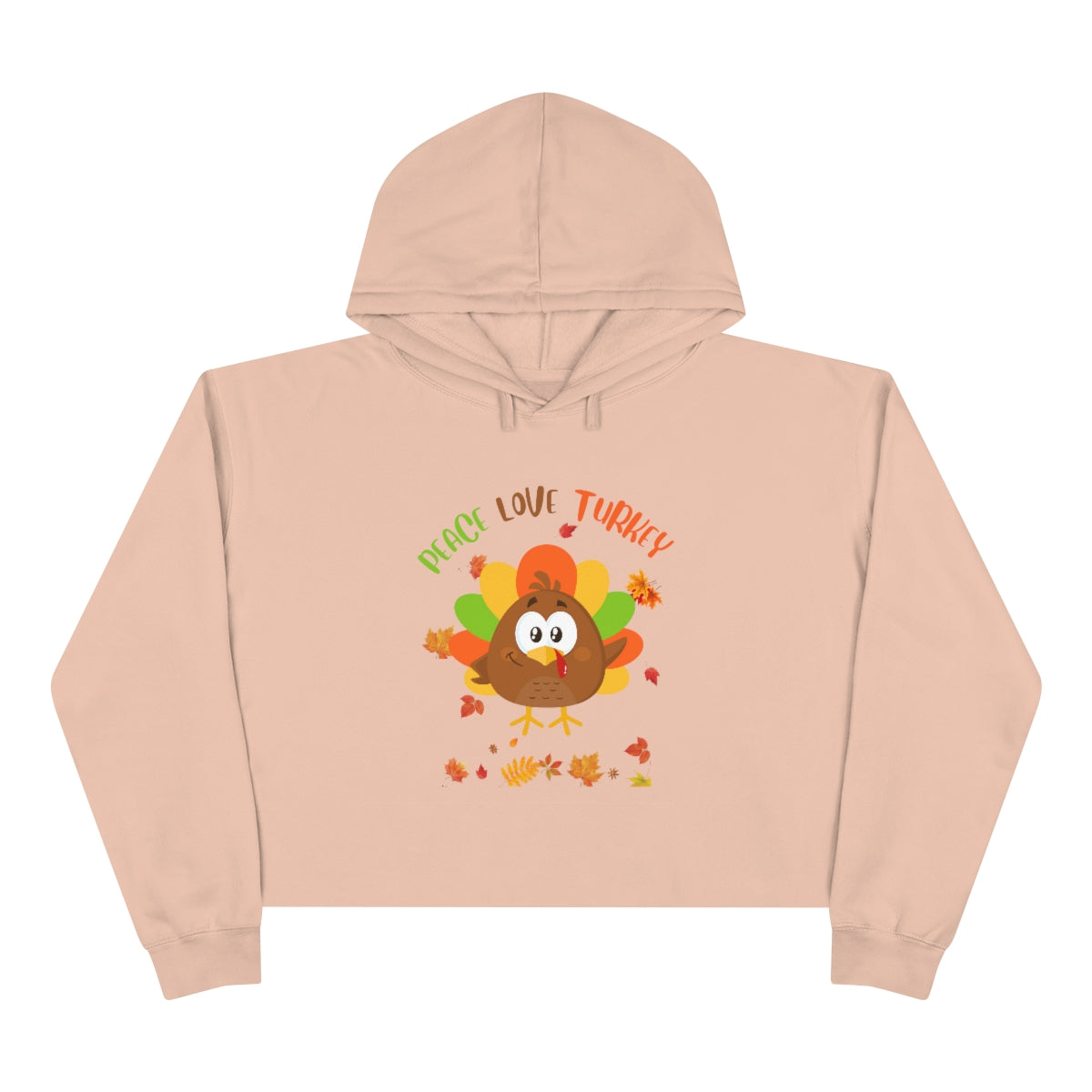 Peace Love Turkey Crop Hoodie