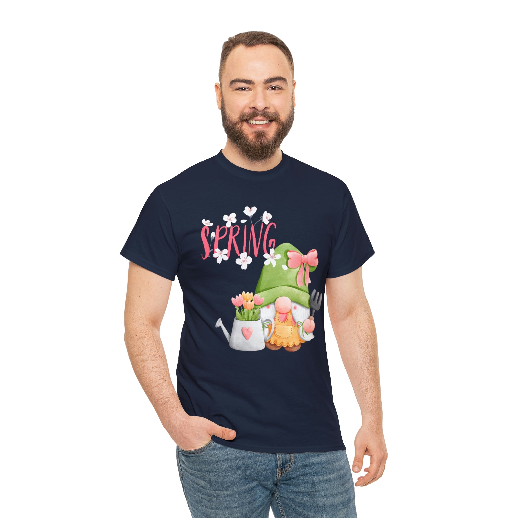 Gnome Happy Spring Unisex Heavy Cotton Tee