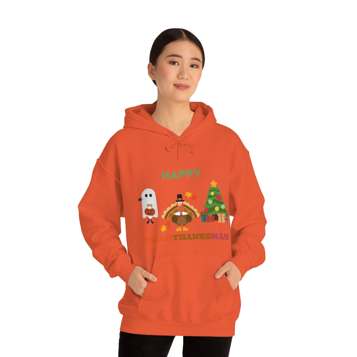 Happy Hallothanksmas Unisex Heavy Blend™ Hooded Sweatshirt