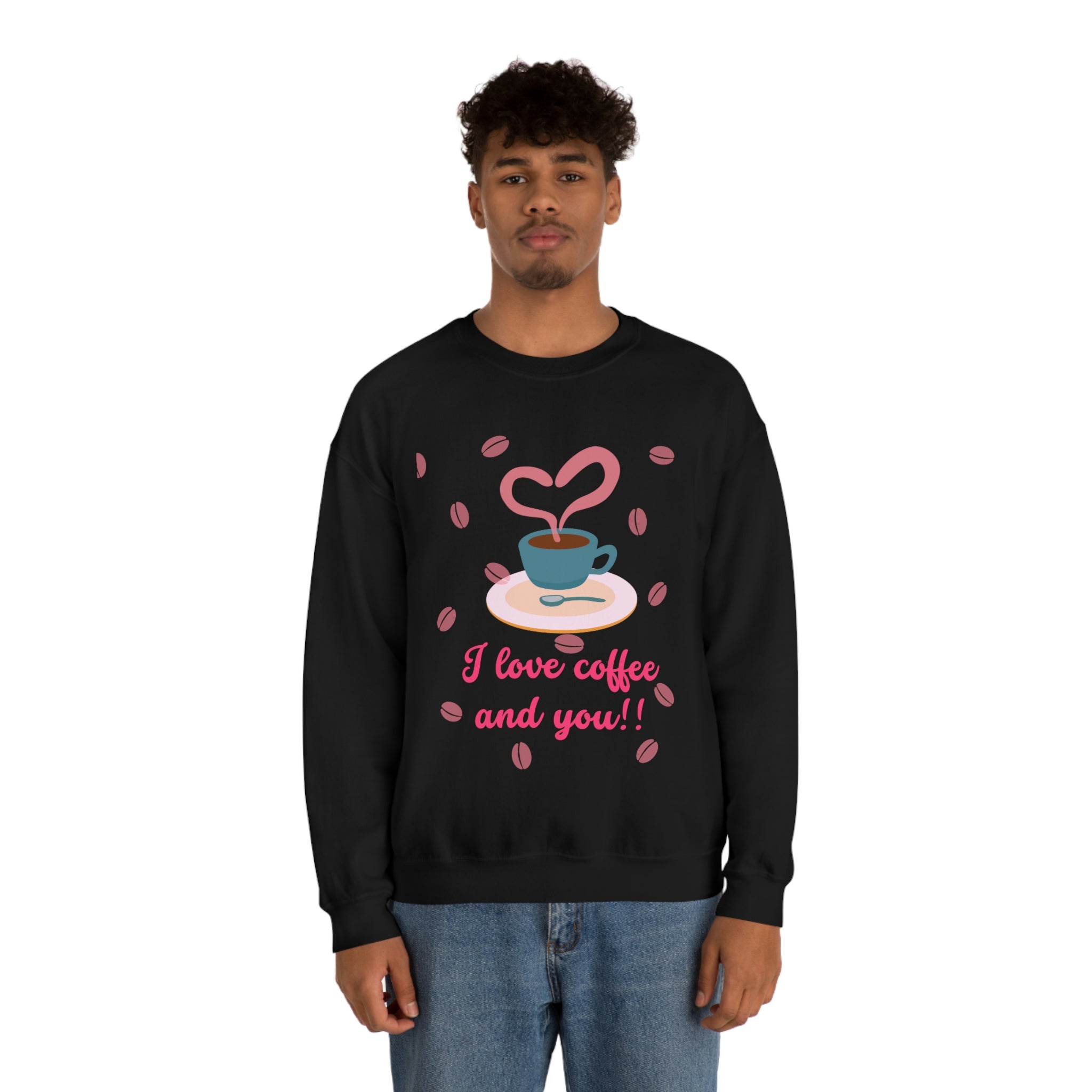 I Love Coffee & You!! Unisex Heavy Blend™ Crewneck Sweatshirt