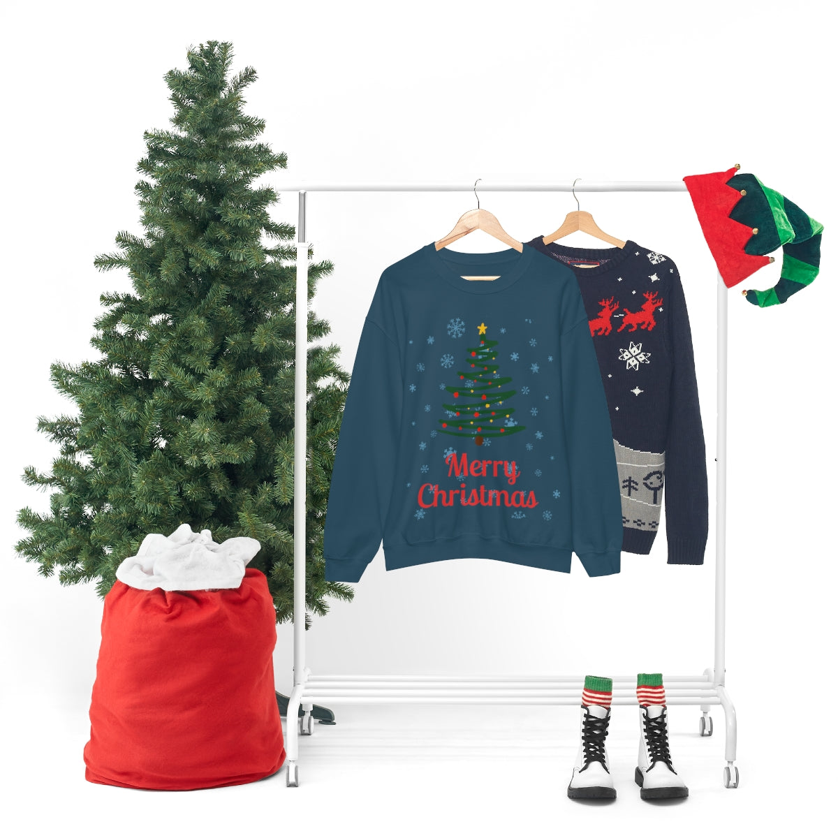 Merry Christmas Tree Unisex Heavy Blend™ Crewneck Sweatshirt