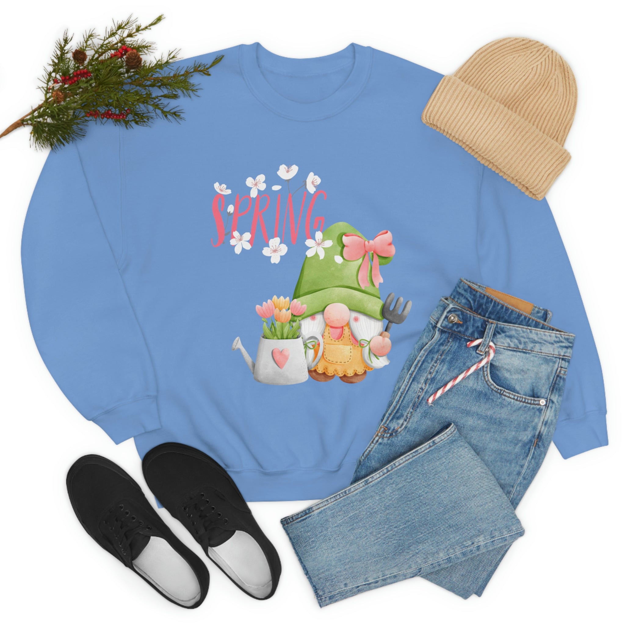 Gnome Happy Spring Unisex Heavy Blend™ Crewneck Sweatshirt