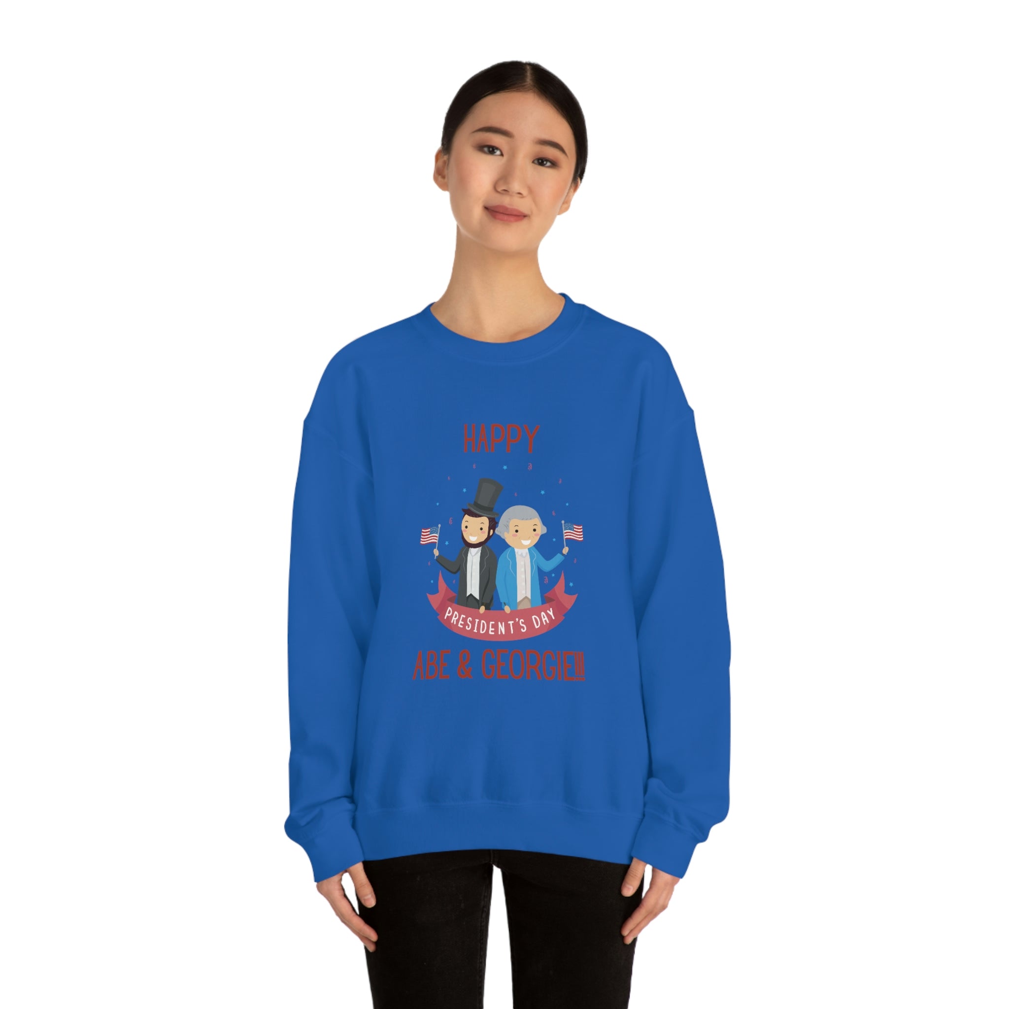 Happy President's Day Abe & Georgie!!! Unisex Heavy Blend™ Crewneck Sweatshirt