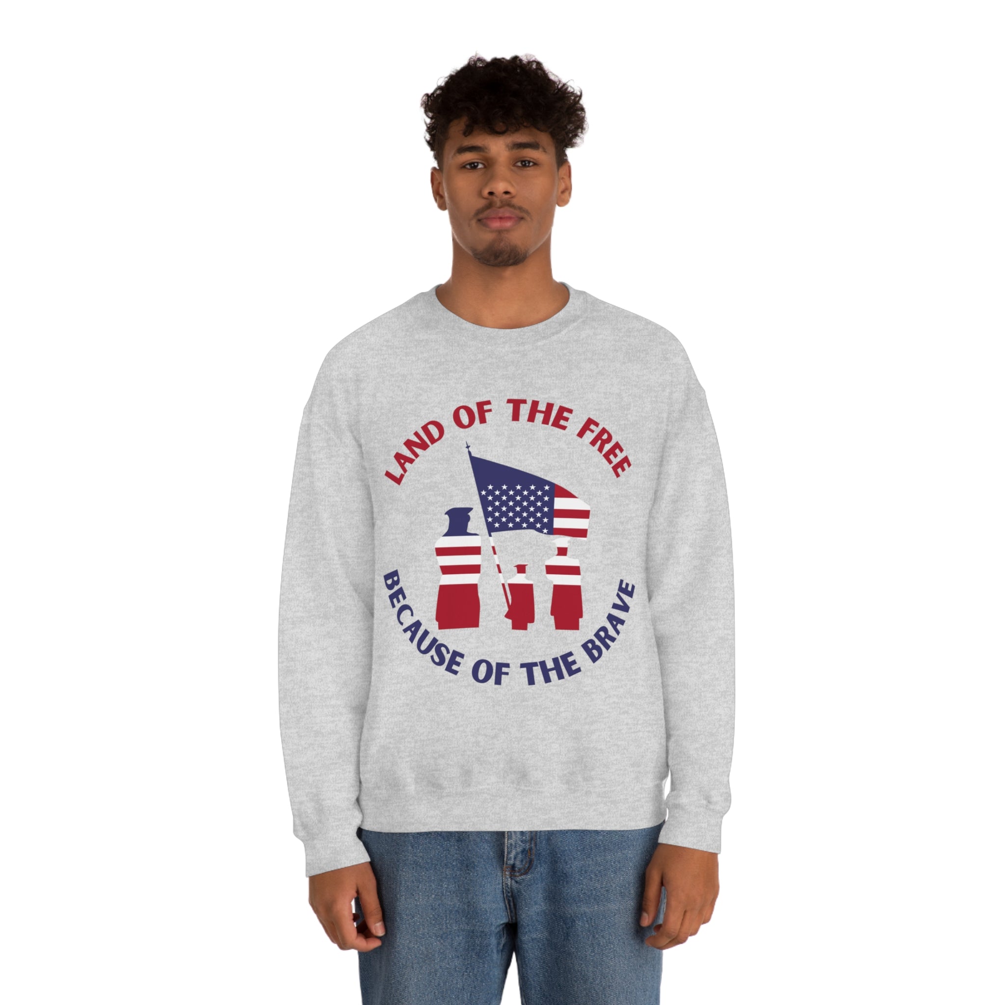 Memorial Day Land Of The Free Unisex Heavy Blend™ Crewneck Sweatshirt