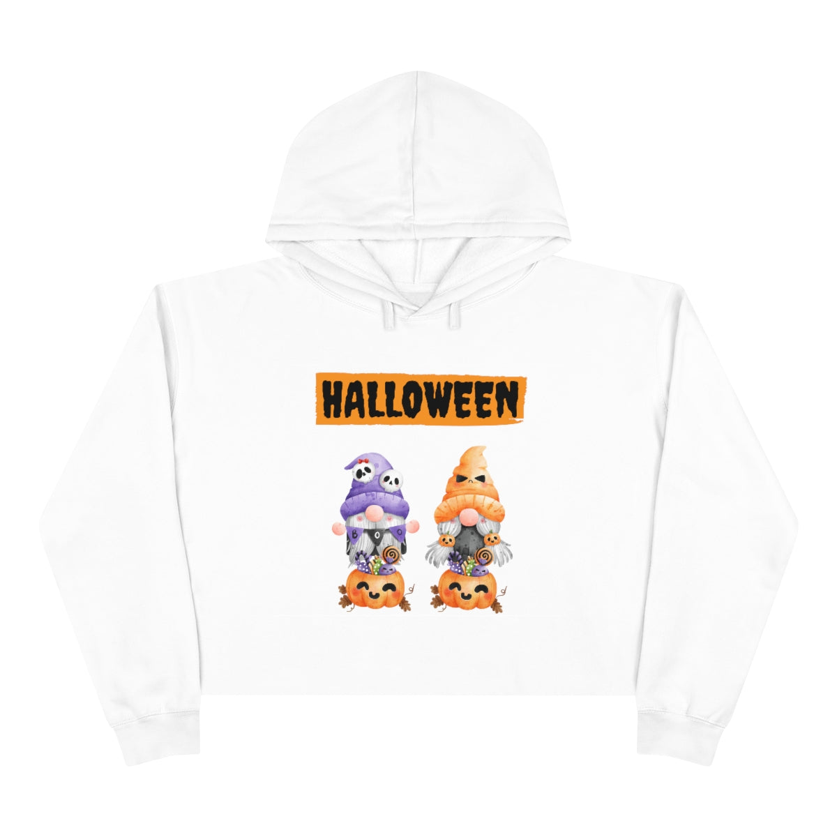 Happy Halloween Pumpkin Candies Crop Hoodie