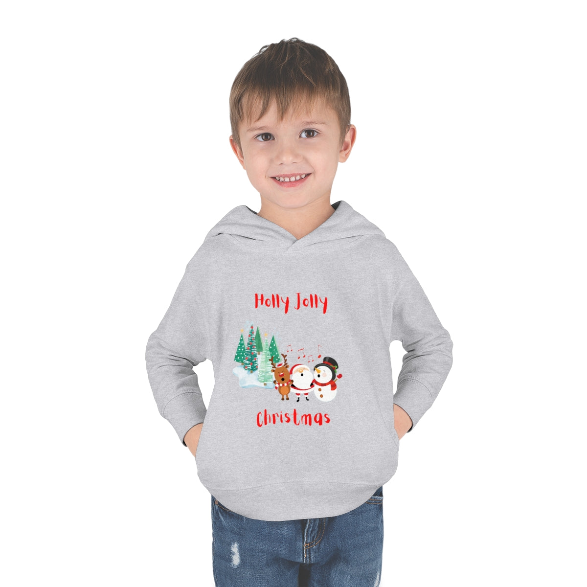 Holly Jolly Christmas Toddler Pullover Fleece Hoodie