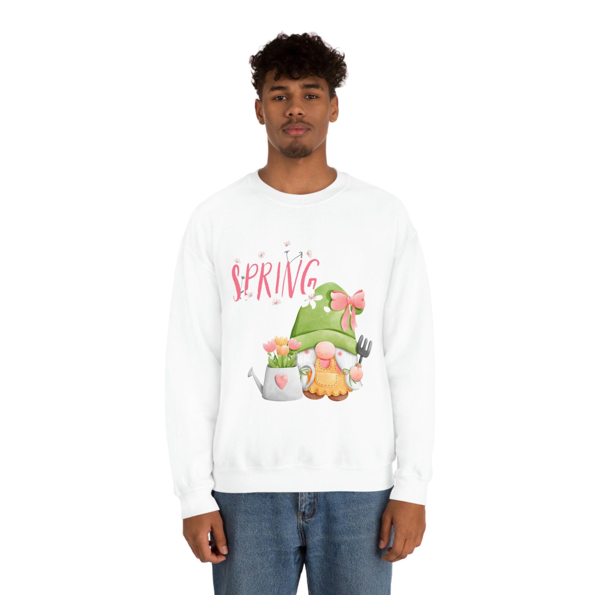 Gnome Happy Spring Unisex Heavy Blend™ Crewneck Sweatshirt