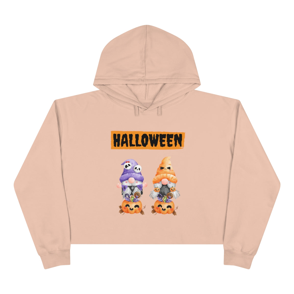 Happy Halloween Pumpkin Candies Crop Hoodie