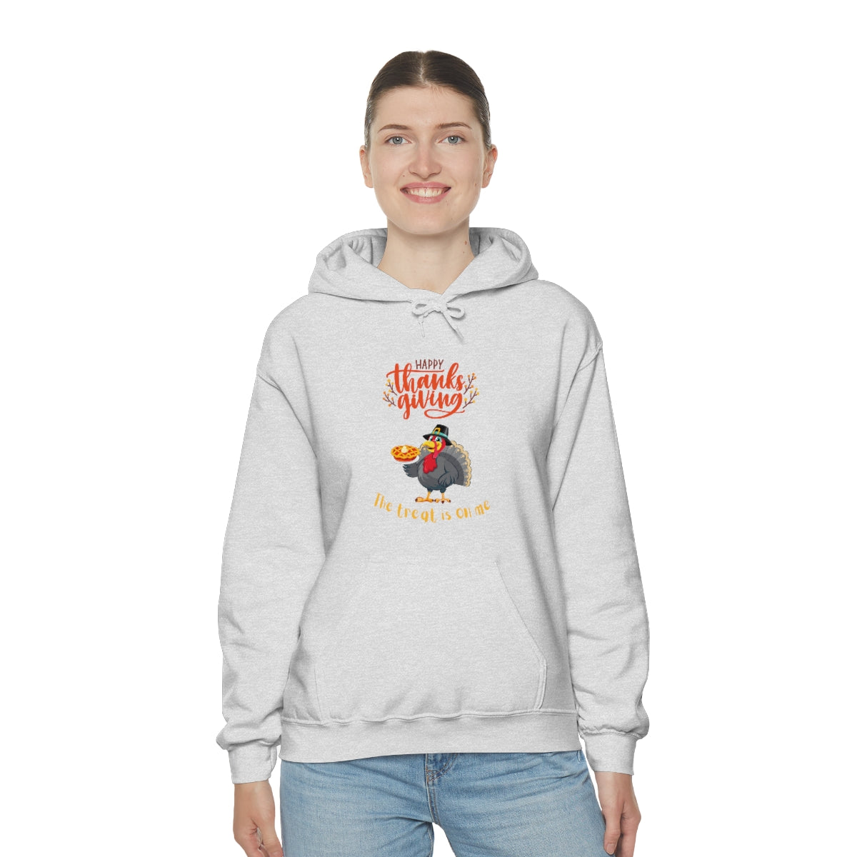 Happy Thanksgiving The Treat Is On Me Unisex Heavy Blend™ Hooded Sweatshirt