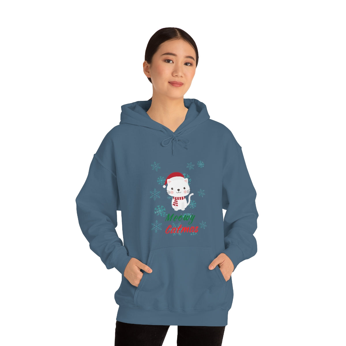 Meowy Catmas Unisex Heavy Blend™ Hooded Sweatshirt