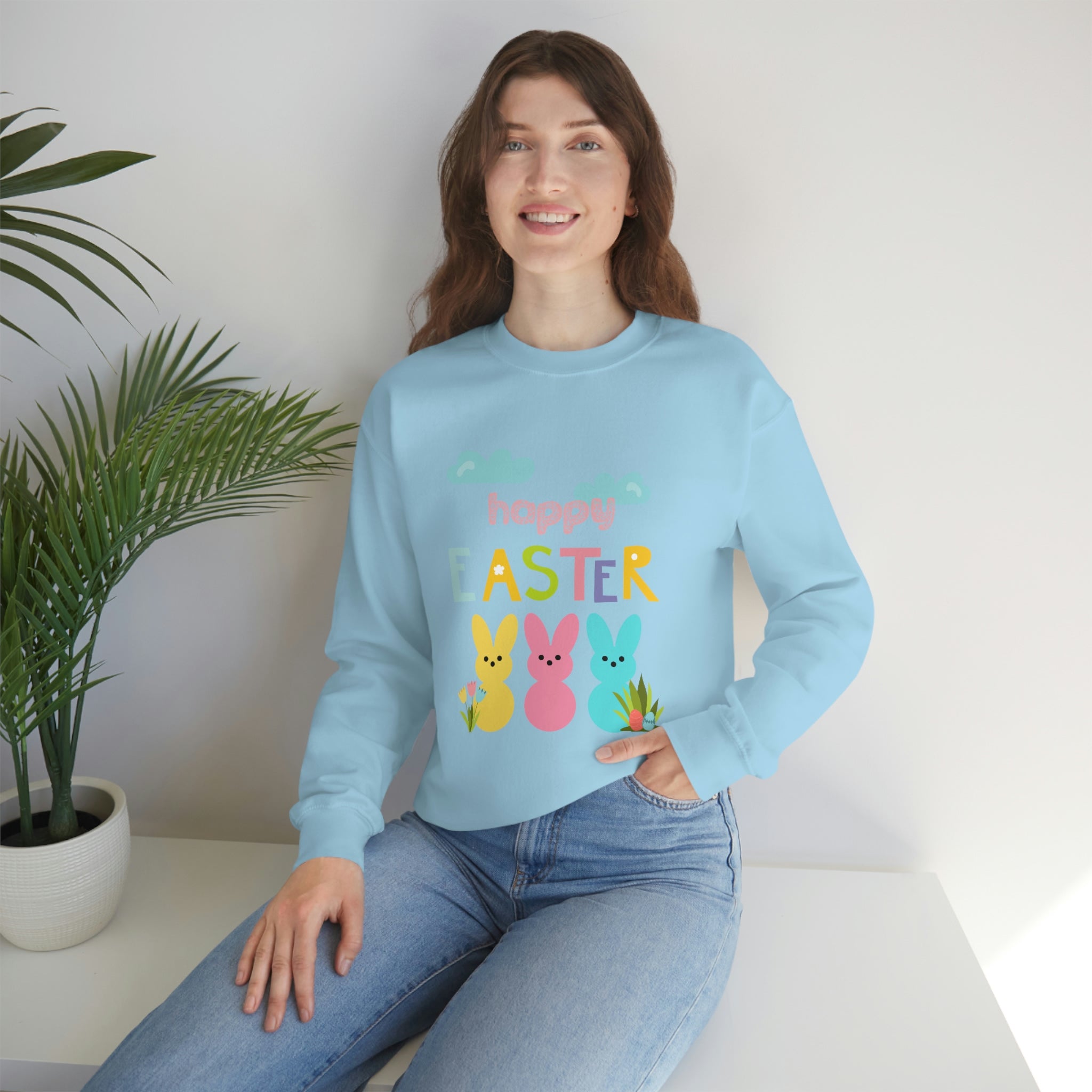 Happy Easter Bunny Unisex Heavy Blend™ Crewneck Sweatshirt