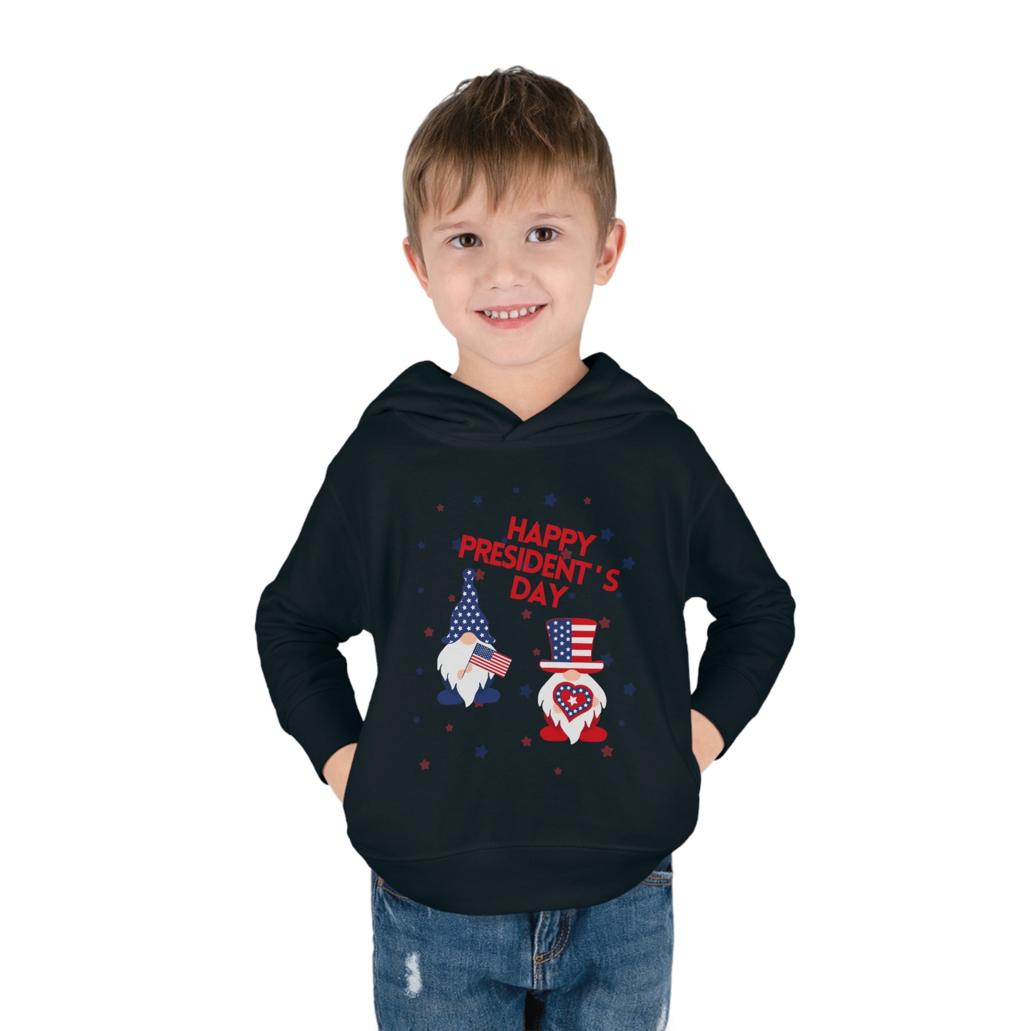 Happy President's Day Gnome Toddler Pullover Fleece Hoodie