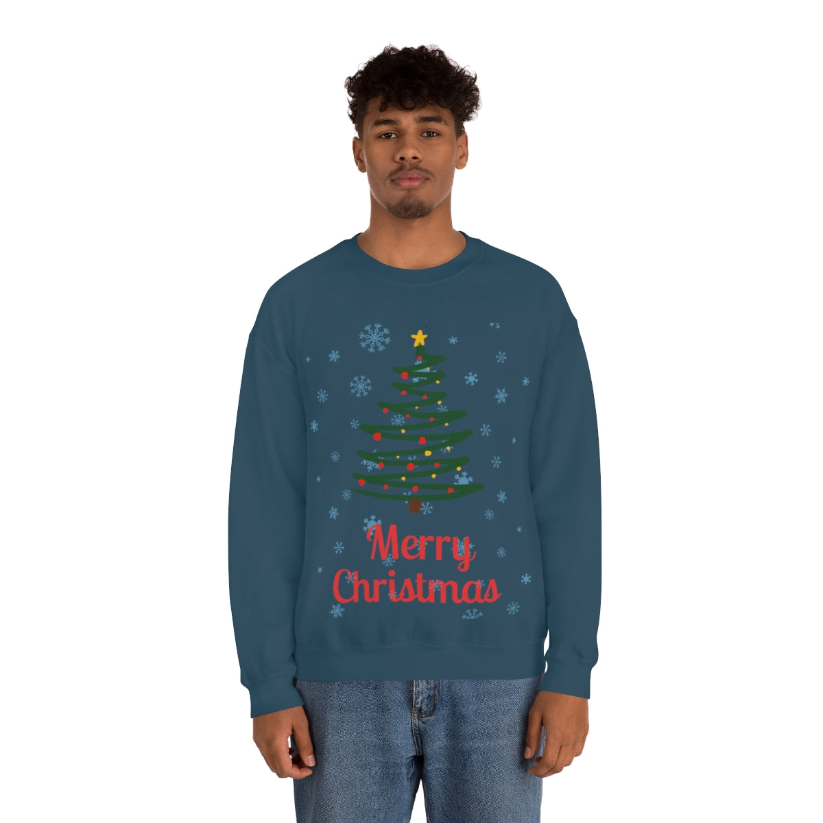 Merry Christmas Tree Unisex Heavy Blend™ Crewneck Sweatshirt