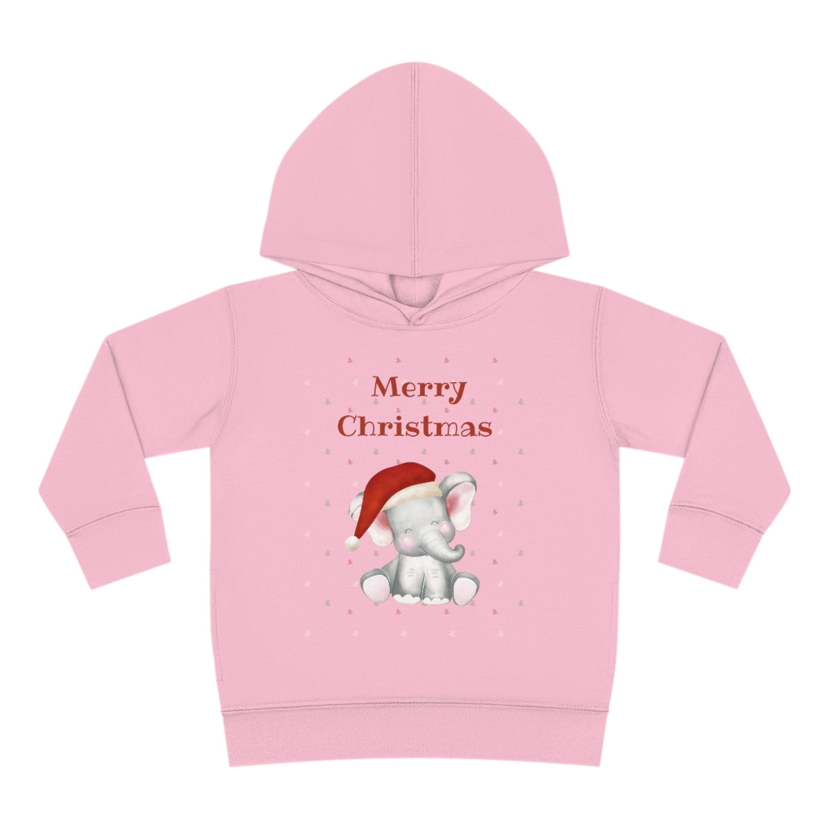 Cute Christmas Elephant Toddler Pullover Fleece Hoodie