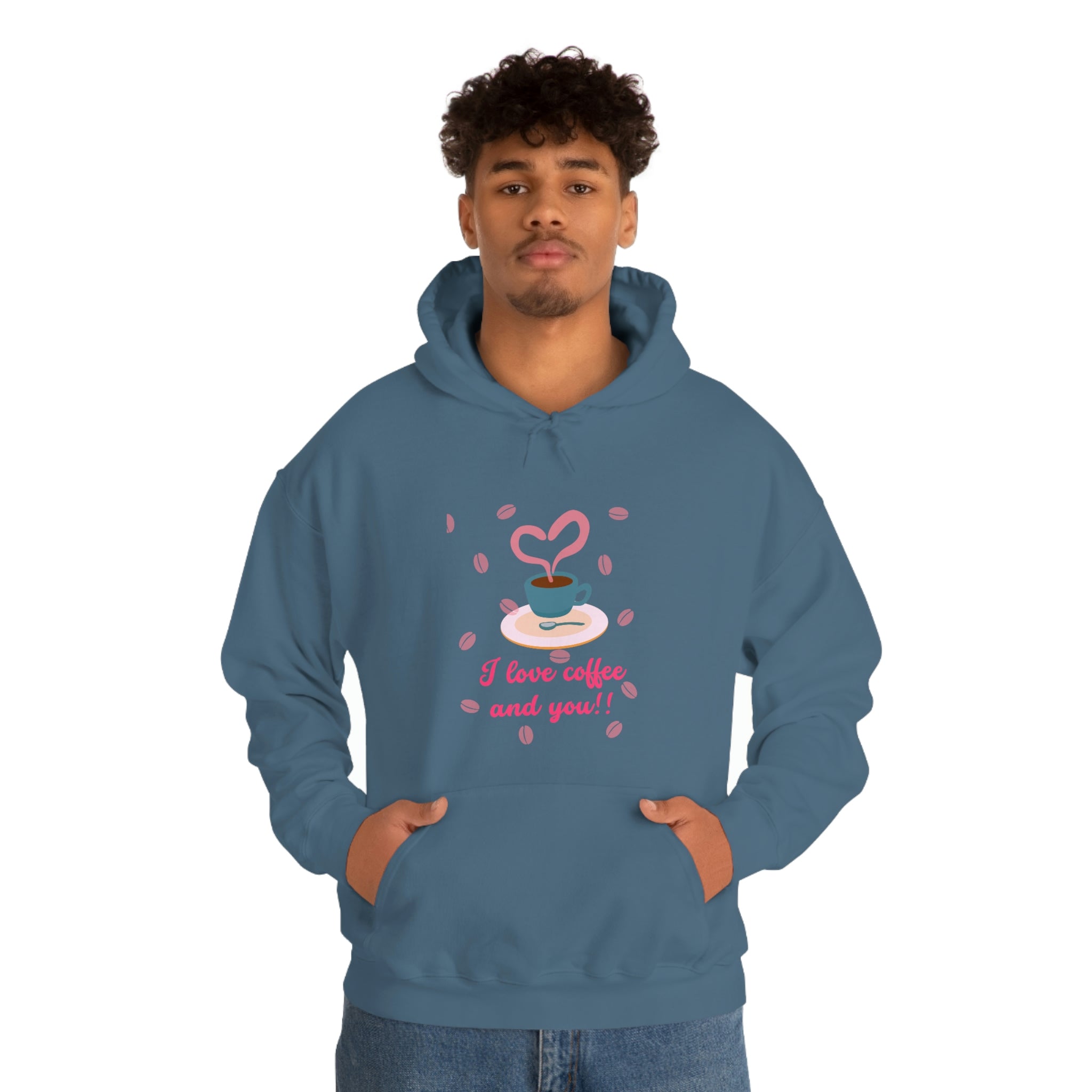 I Love Coffee & You!! Unisex Heavy Blend™ Hooded Sweatshirt