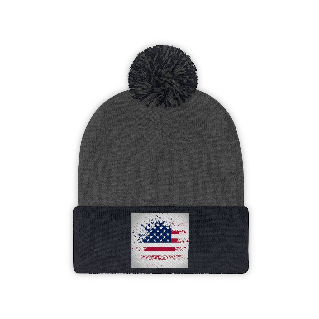 Old Glory Pom Pom Beanie