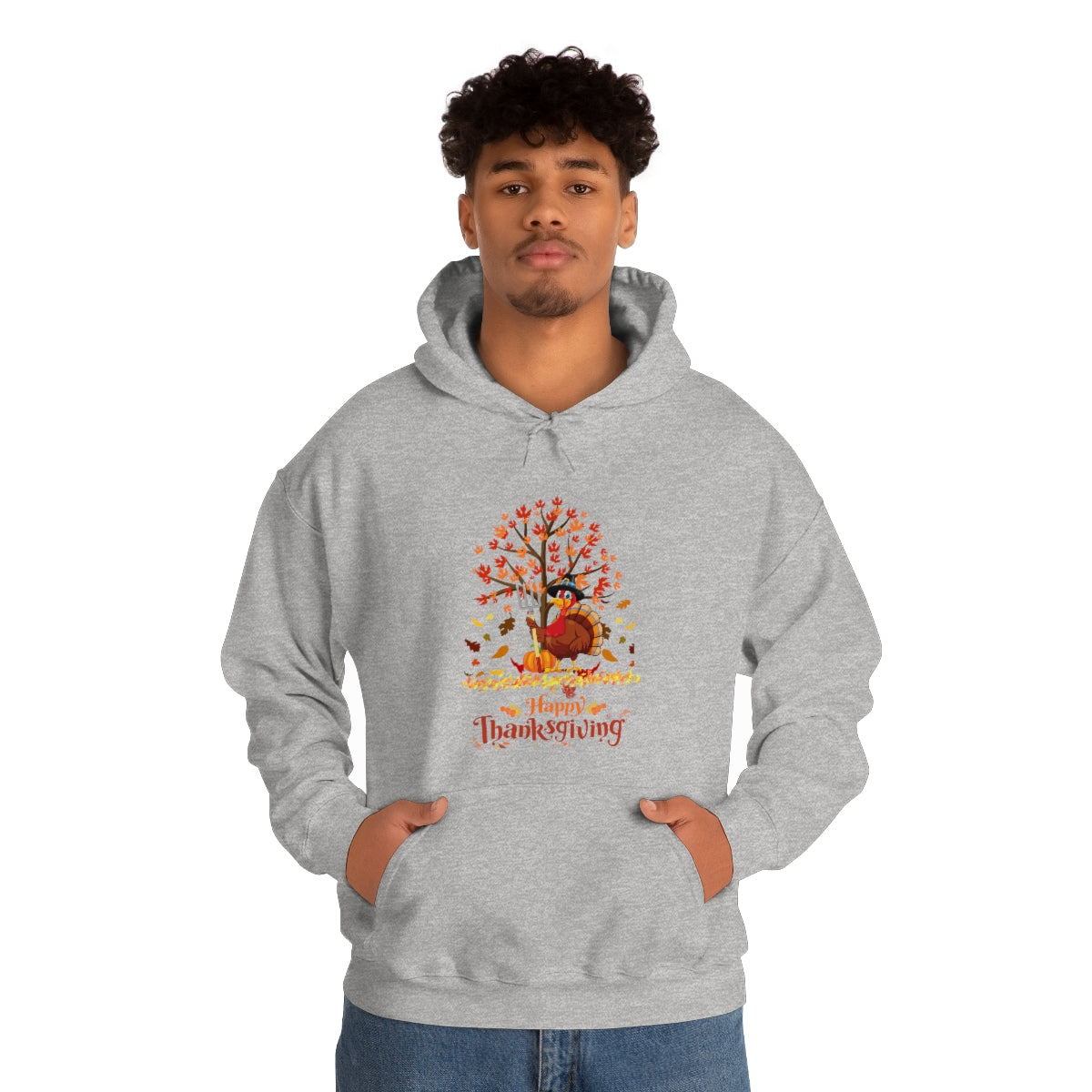 Happy Thanksgiving Turkey Pilgrim Unisex Heavy Blend™ Hooded Sweatshirt