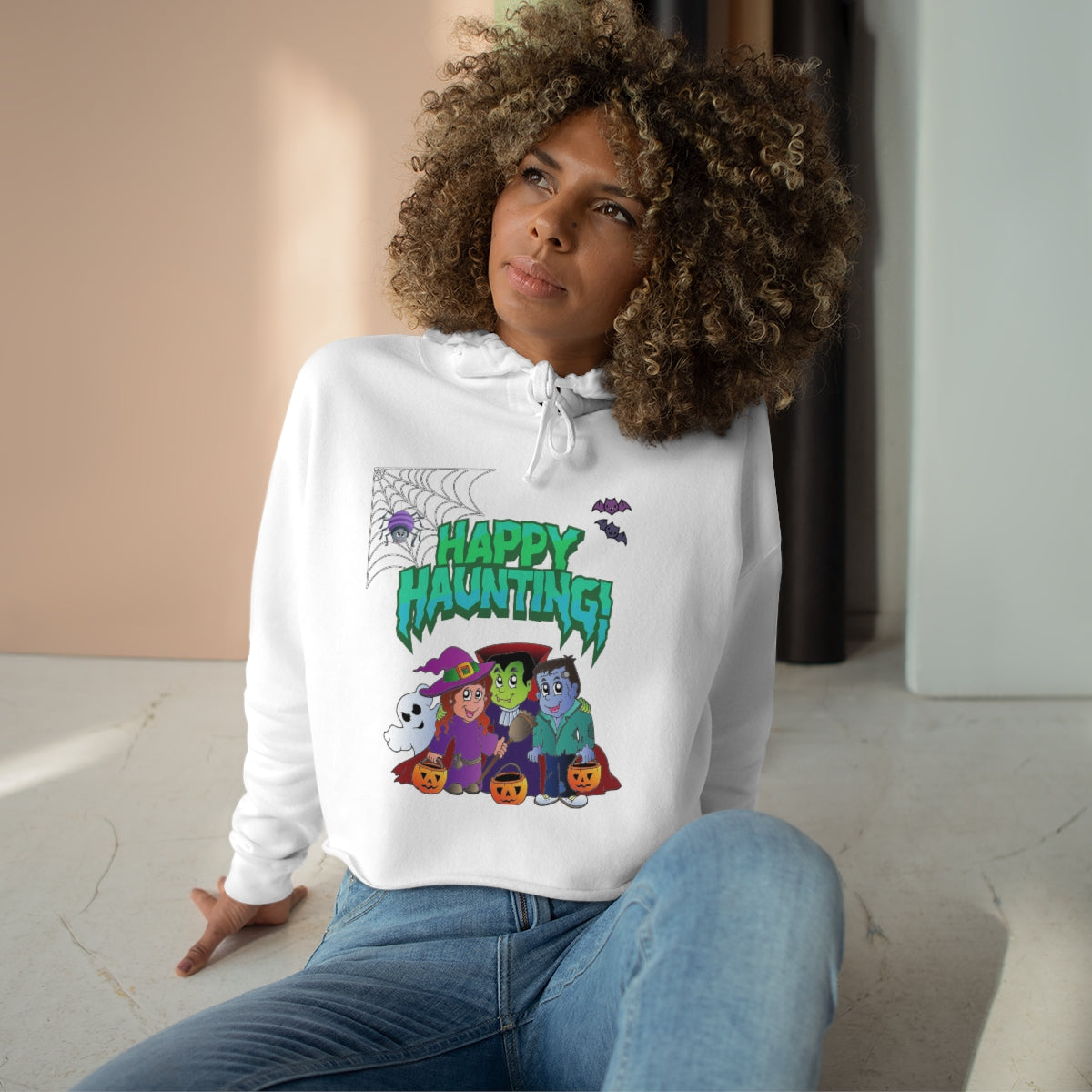 Happy Haunting Crop Hoodie