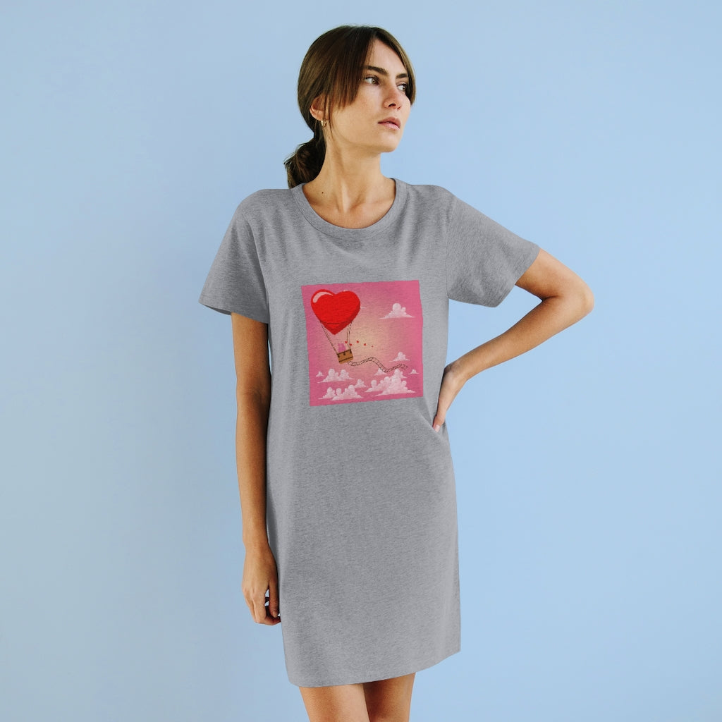 Happy Valentine's Day Organic T-Shirt Dress