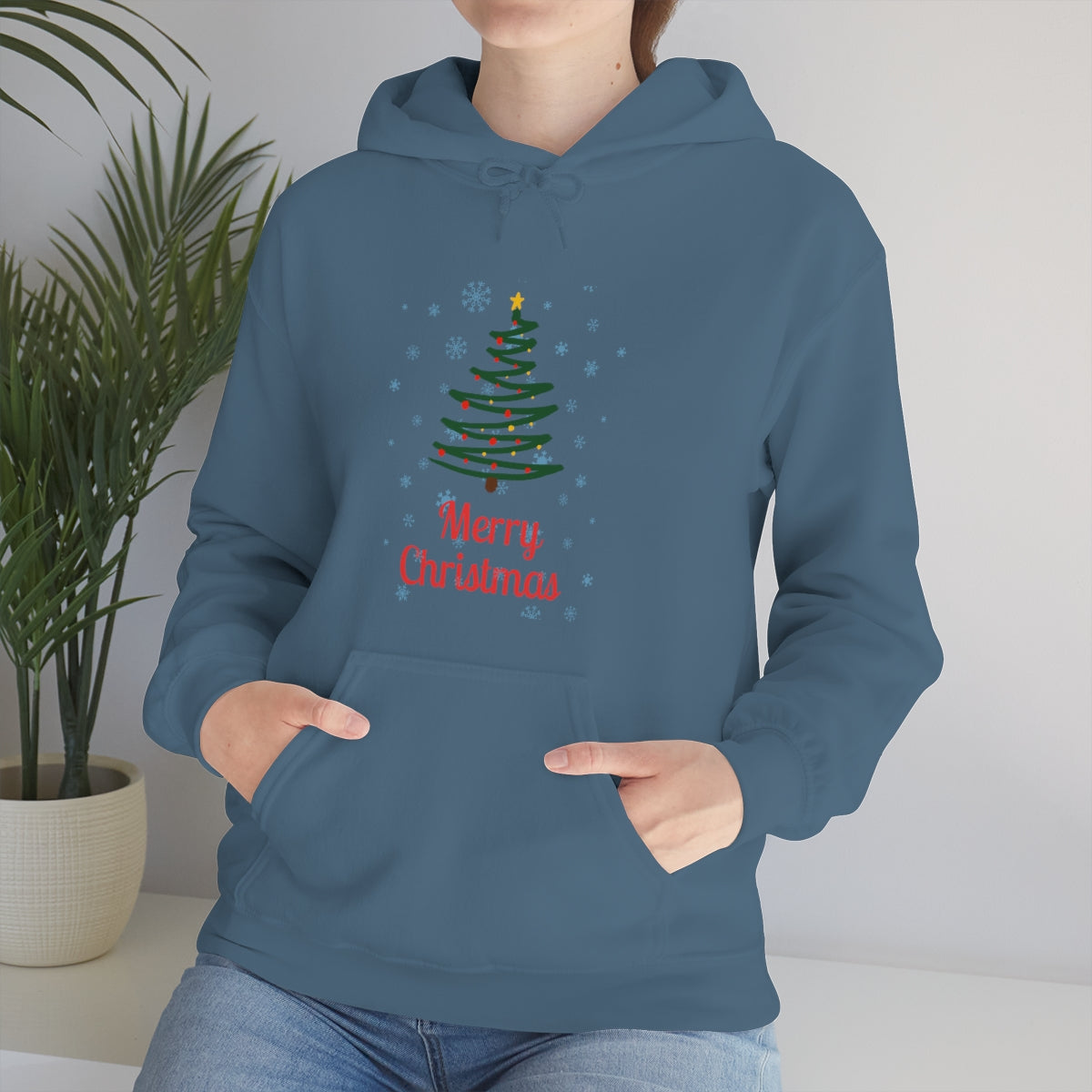 Merry Christmas Tree Unisex Heavy Blend™ Hooded Sweatshirt