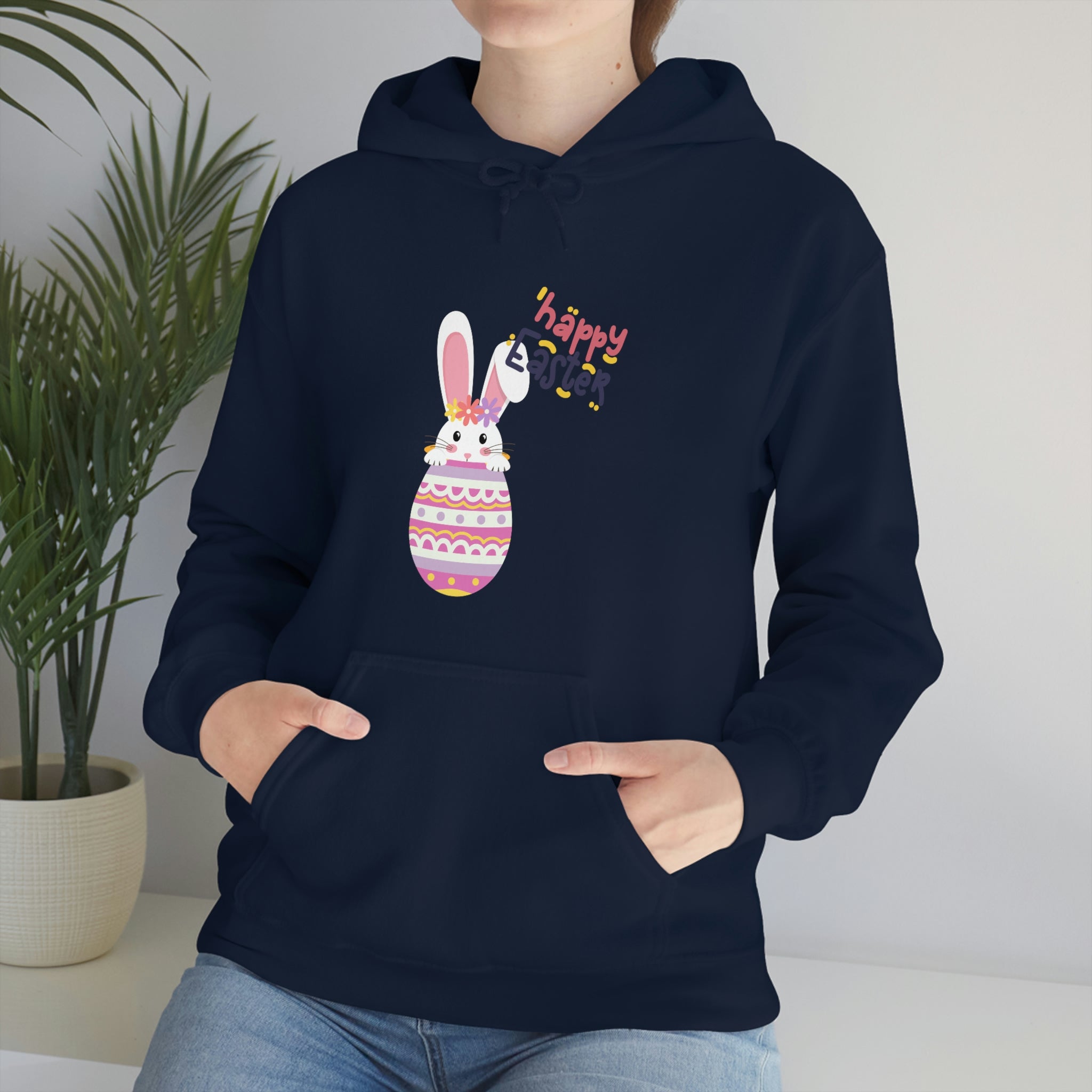 Happy Easter Day Bunny Unisex Heavy Blend™ Hooded Sweatshirt