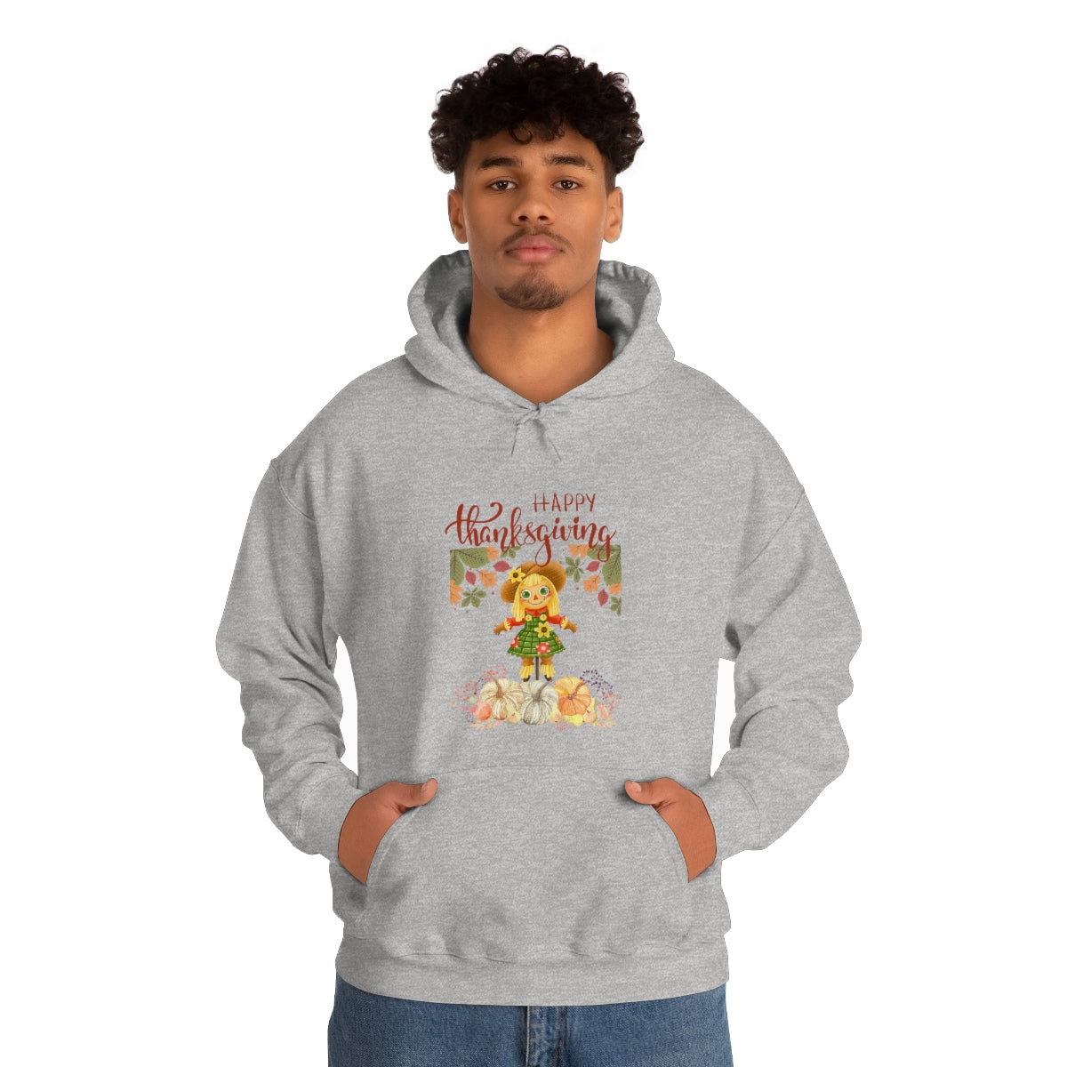 Scarecrow Happy Thanksgiving Unisex Heavy Blend™ Hooded Sweatshirt