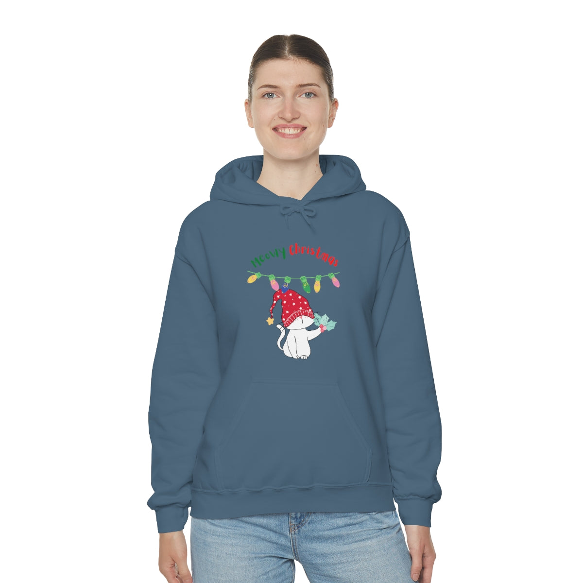 Meowy Christmas Heavy Blend™ Hooded Sweatshirt