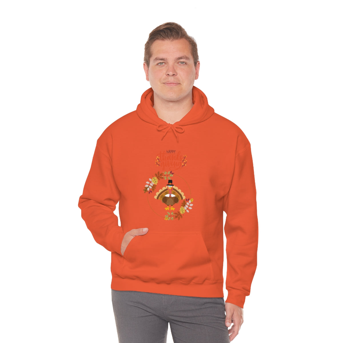 Happy Thanksgiving Pilgrim Turkey Unisex Heavy Blend™ Hooded Sweatshirt