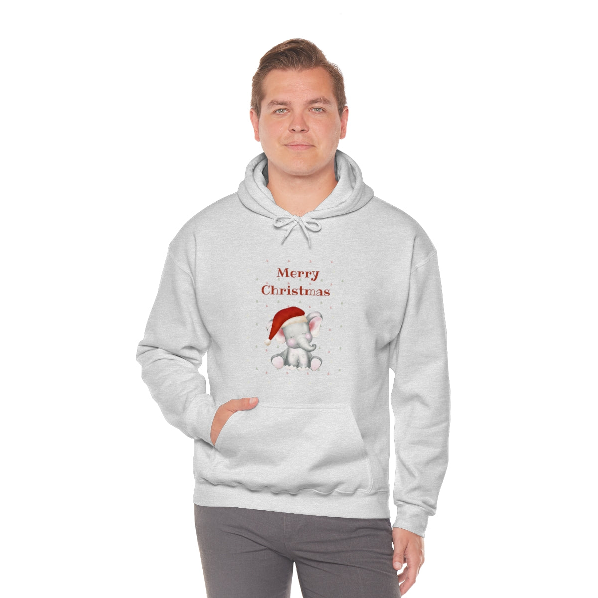 Cute Christmas Elephant Unisex Heavy Blend™ Hooded Sweatshirt