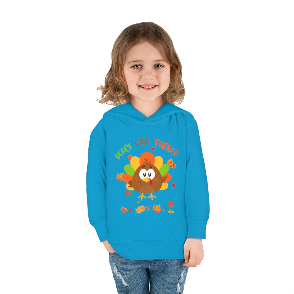Peace Love Turkey Toddler Pullover Fleece Hoodie
