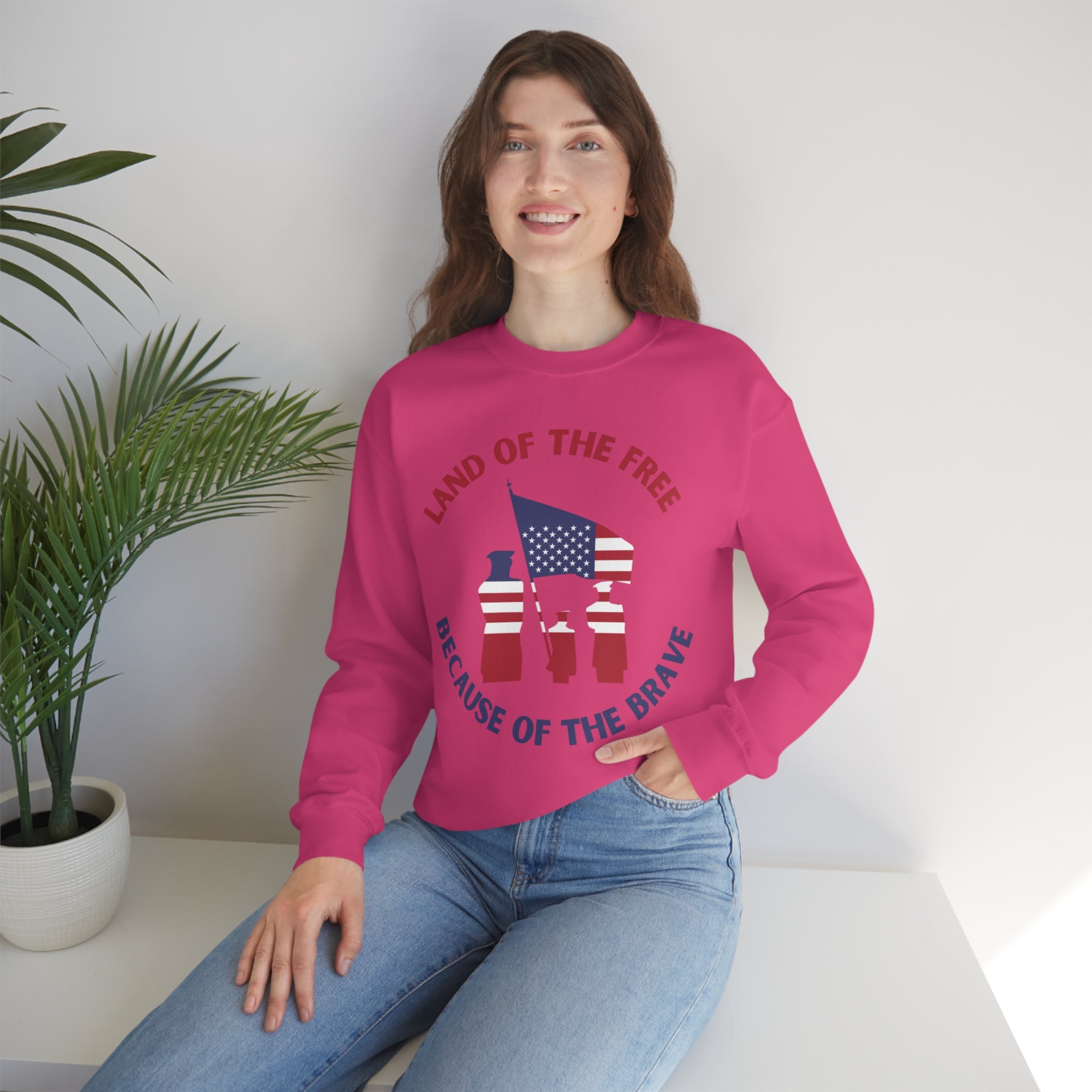 Memorial Day Land Of The Free Unisex Heavy Blend™ Crewneck Sweatshirt