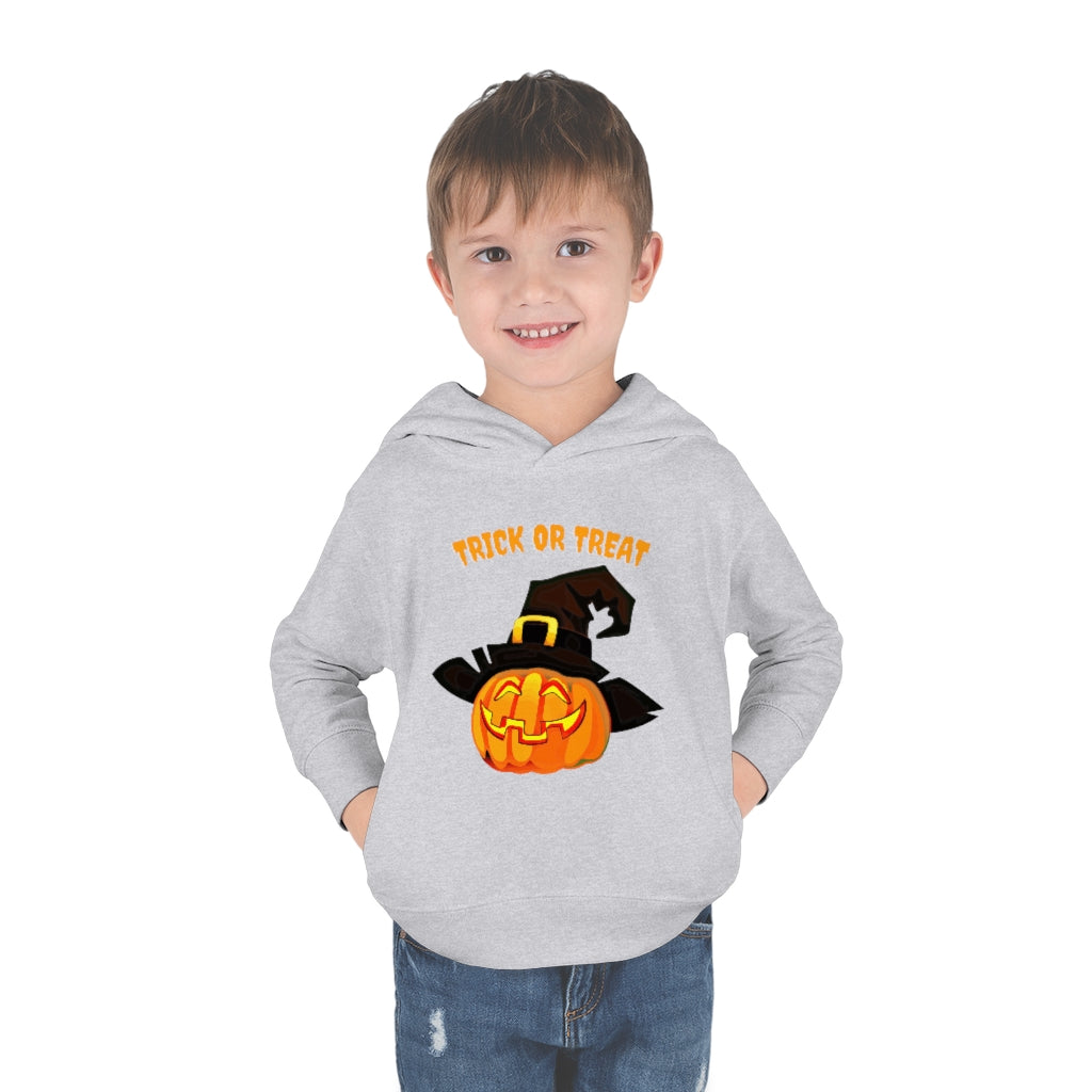 Pumpkin Trick or Treat Toddler Pullover Fleece Hoodie