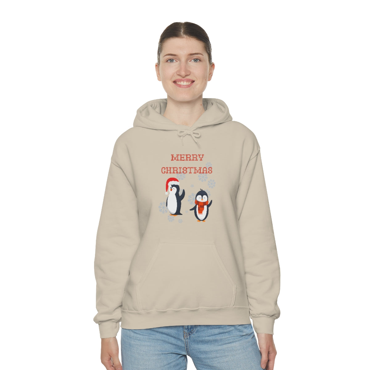 Penguins Merry Christmas Unisex Heavy Blend™ Hooded Sweatshirt