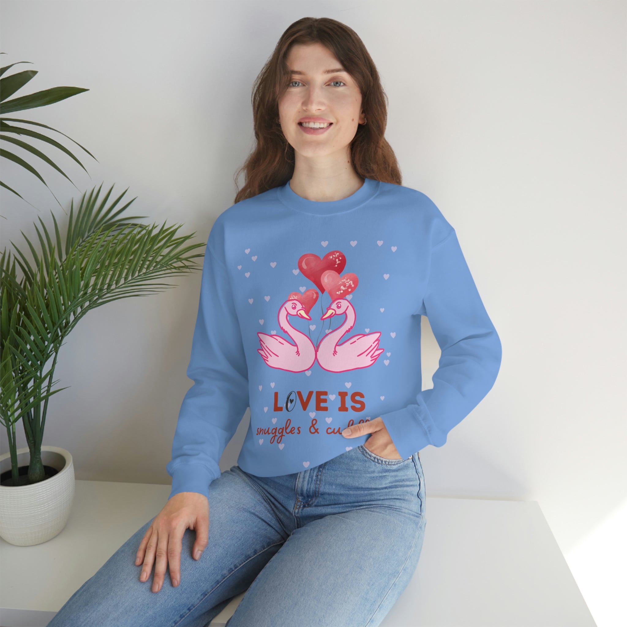 Love Is Snuggles & Cuddles Unisex Heavy Blend™ Crewneck Sweatshirt