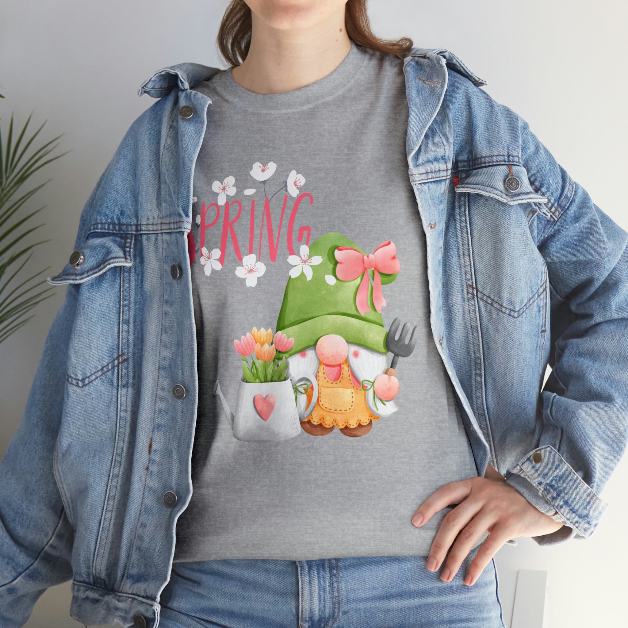 Gnome Happy Spring Unisex Heavy Cotton Tee