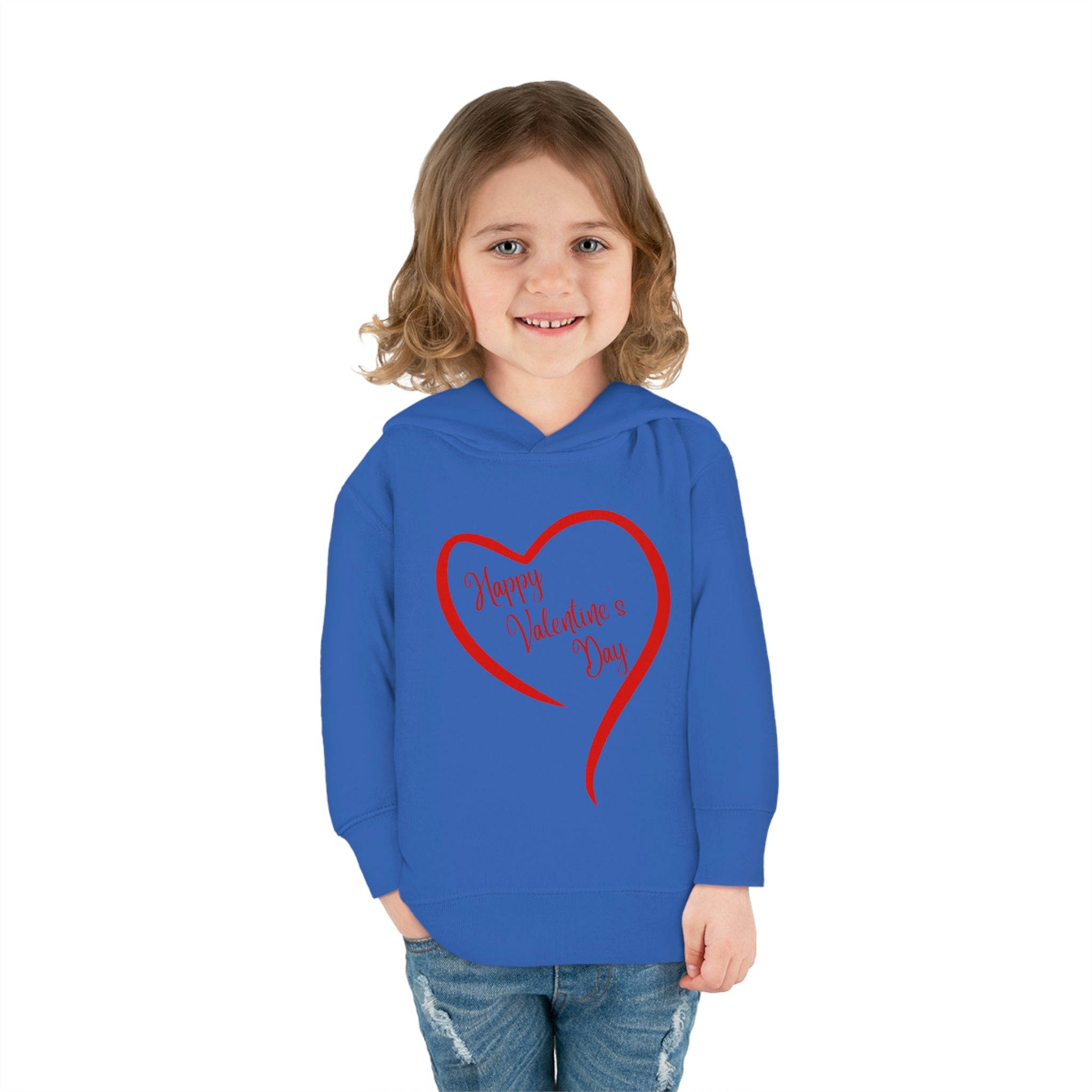 Happy Valentine's Day Toddler Pullover Fleece Hoodie