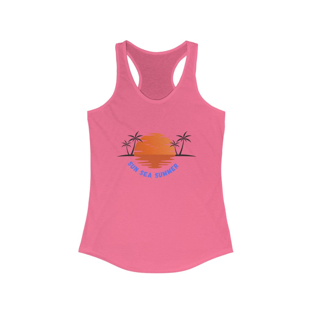 Sun Sea Summer Women's Ideal Racerback Tank
