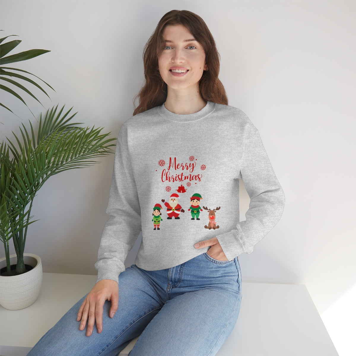 Merry Christmas From Santa & Helpers Unisex Heavy Blend™ Crewneck Sweatshirt