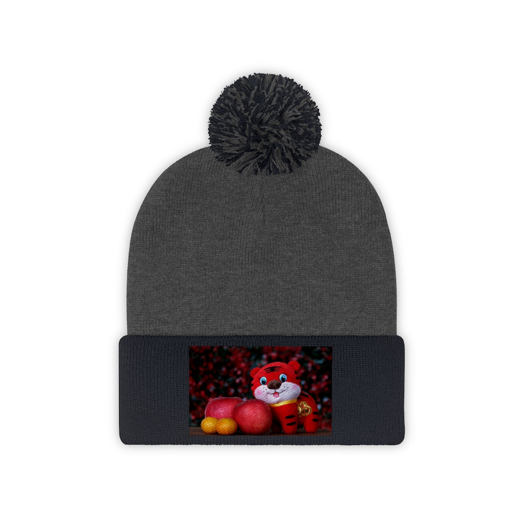 Tiger Pom Pom Beanie