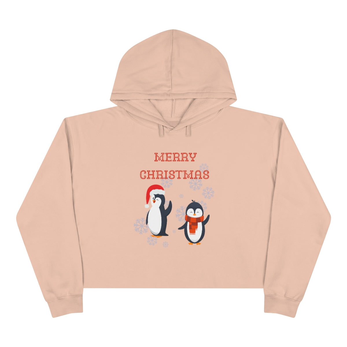 Penguins Merry Christmas Crop Hoodie