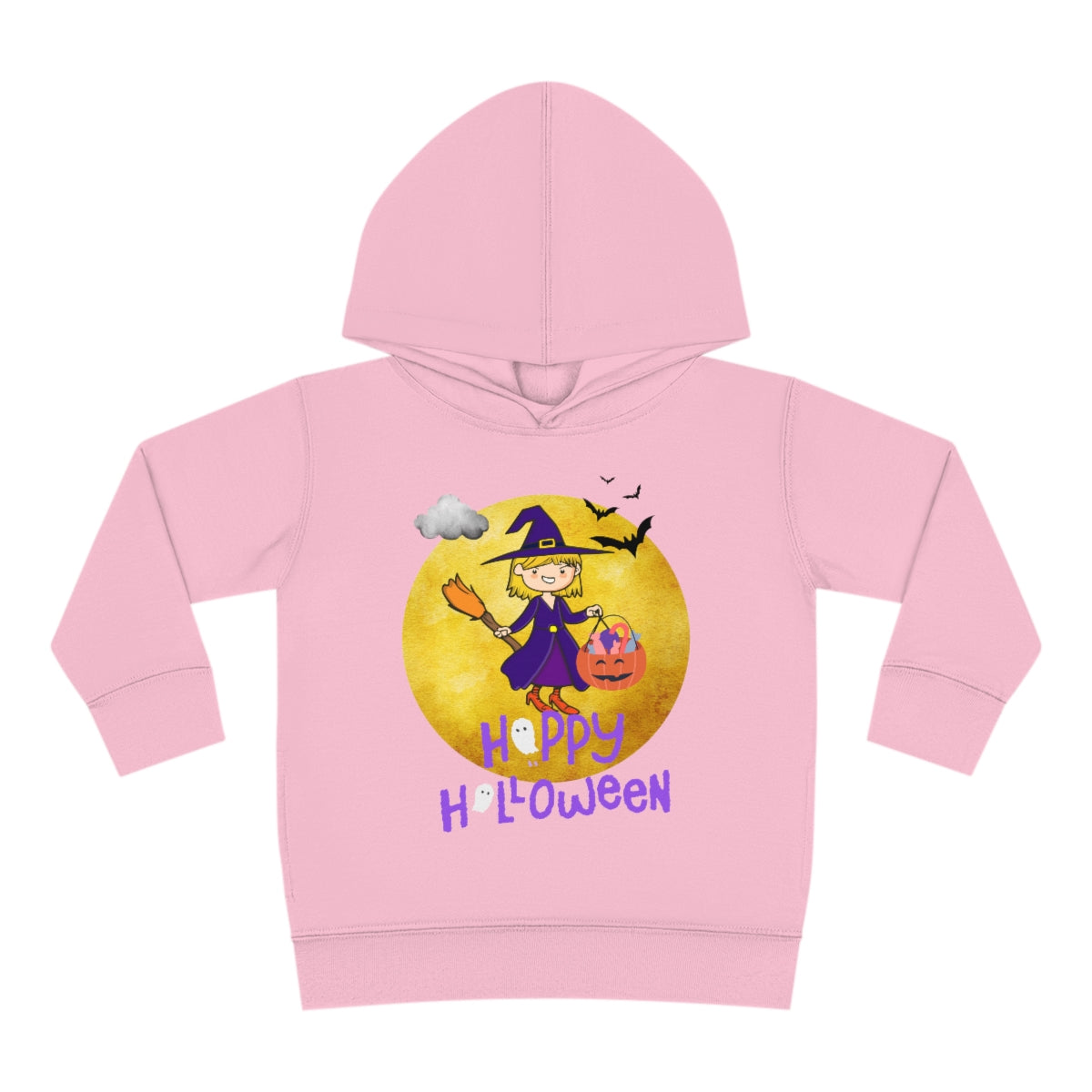 Halloween Witch Girl Toddler Pullover Fleece Hoodie