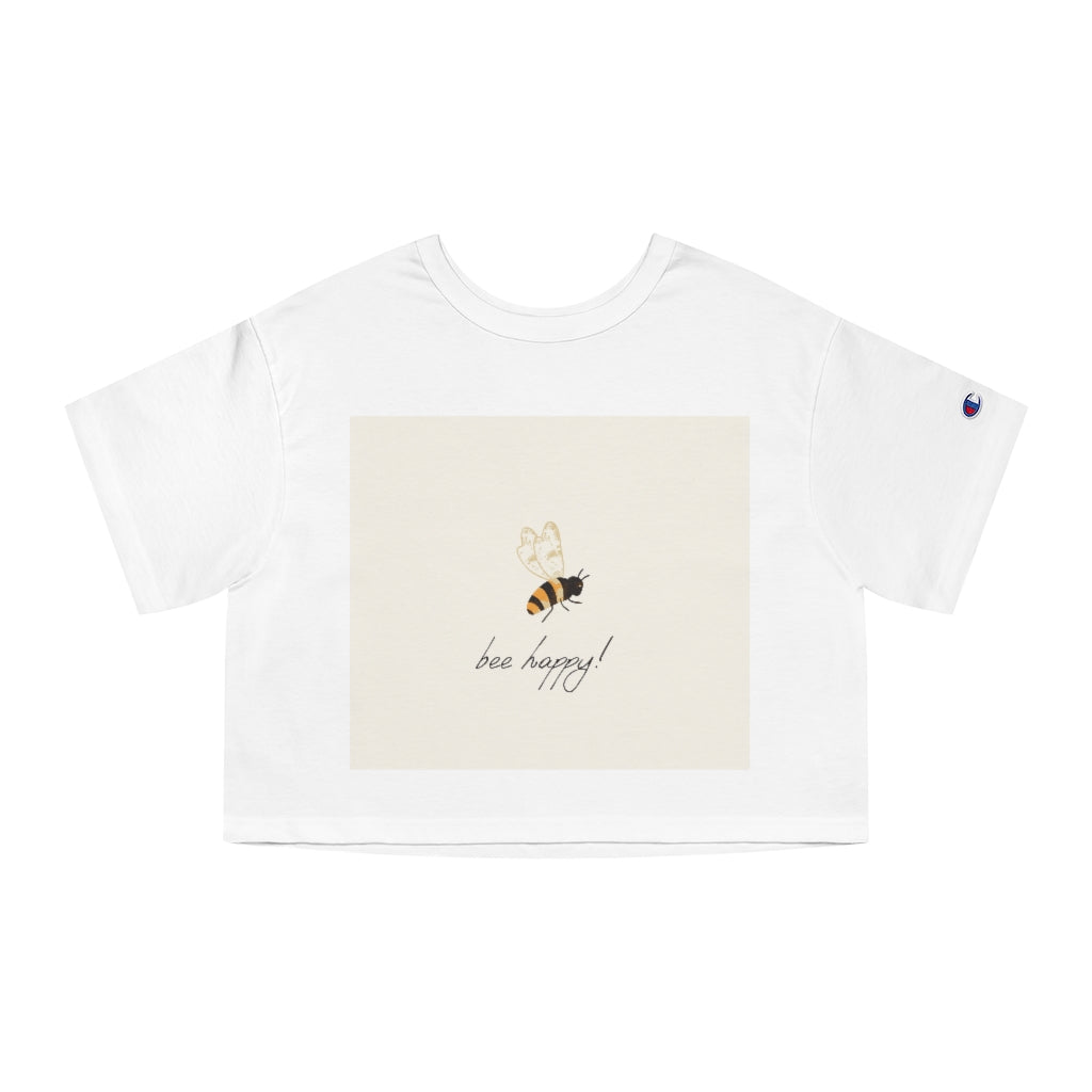 Bee Happy Champion Women's Heritage Cropped T-Shirt