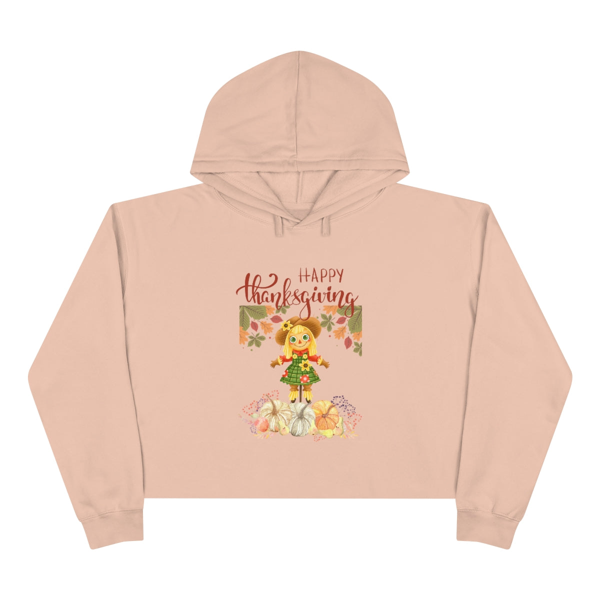 Scarecrow Happy Thanksgiving Crop Hoodie