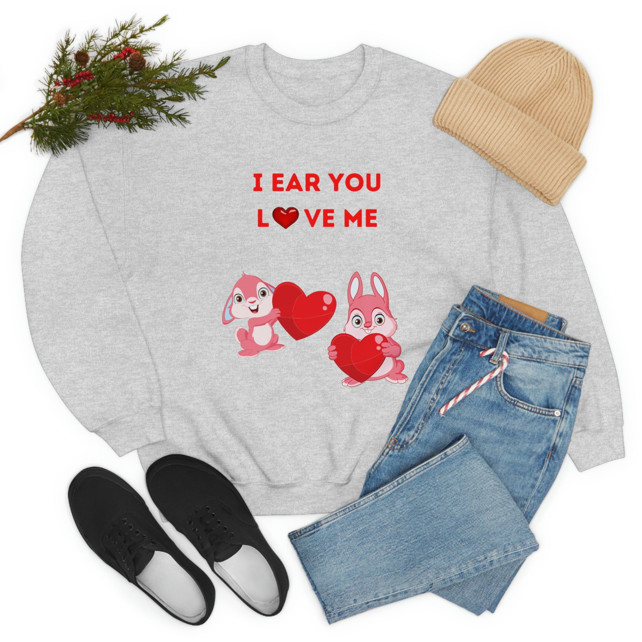 I Ear You Love Me Unisex Heavy Blend™ Crewneck Sweatshirt