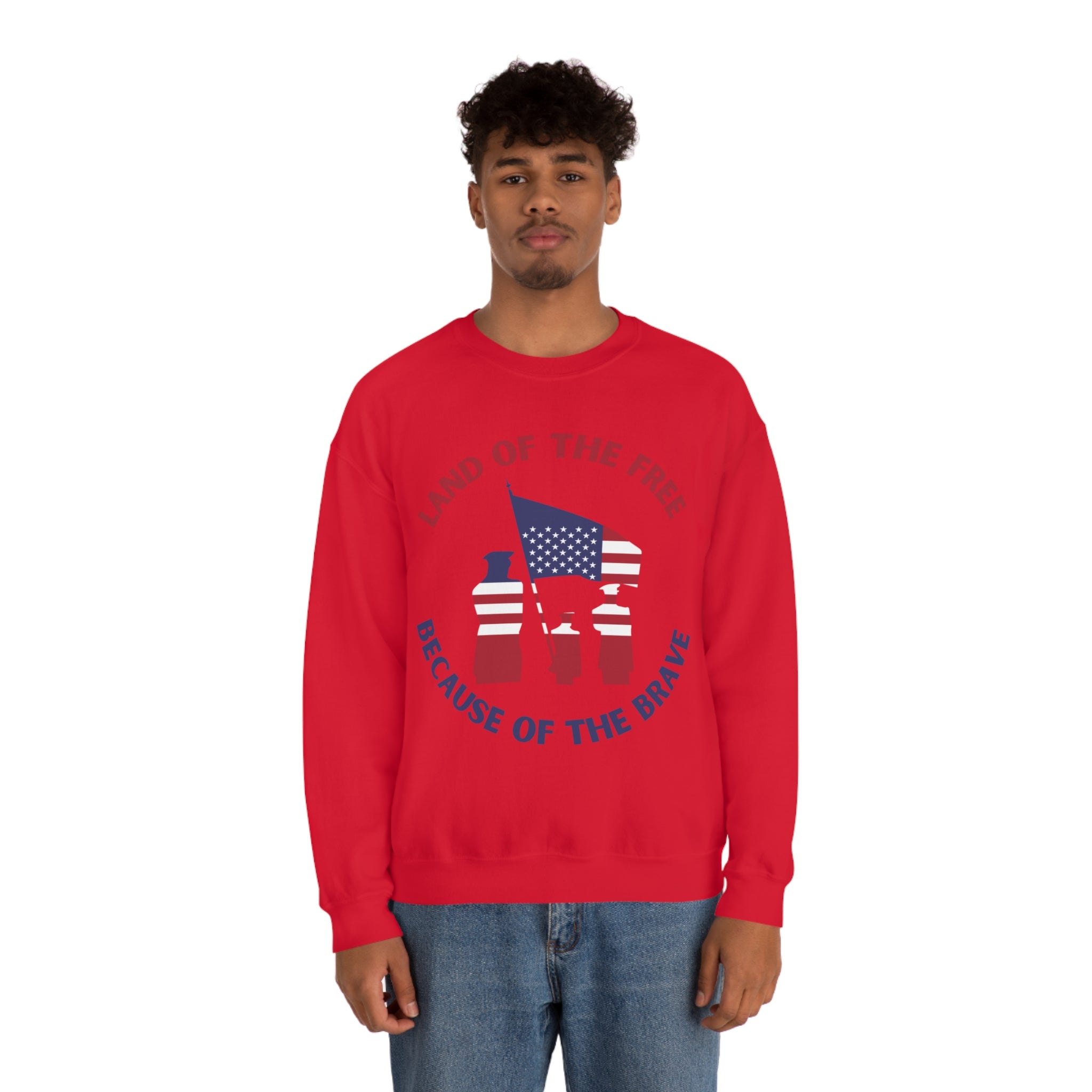 Memorial Day Land Of The Free Unisex Heavy Blend™ Crewneck Sweatshirt