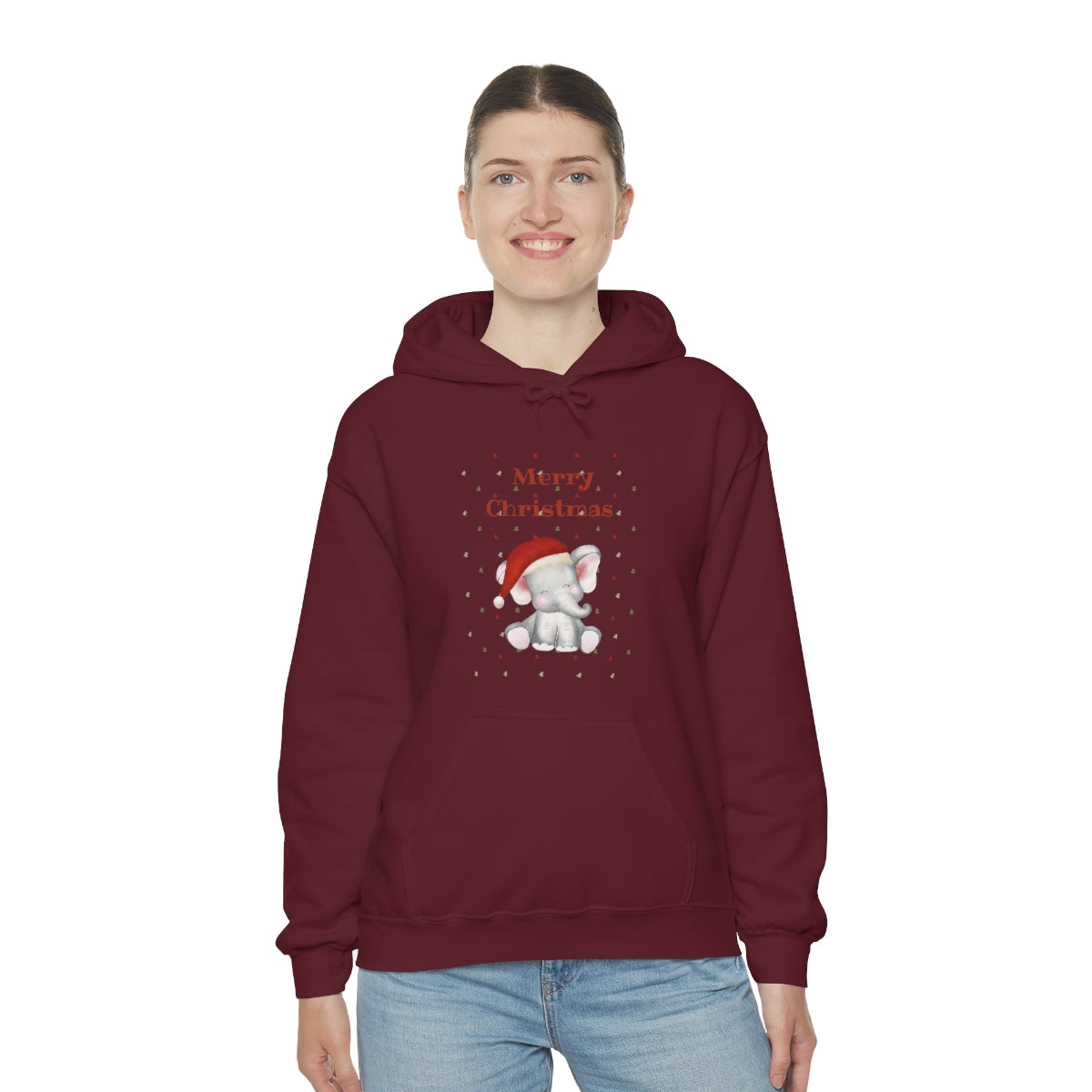 Cute Christmas Elephant Unisex Heavy Blend™ Hooded Sweatshirt